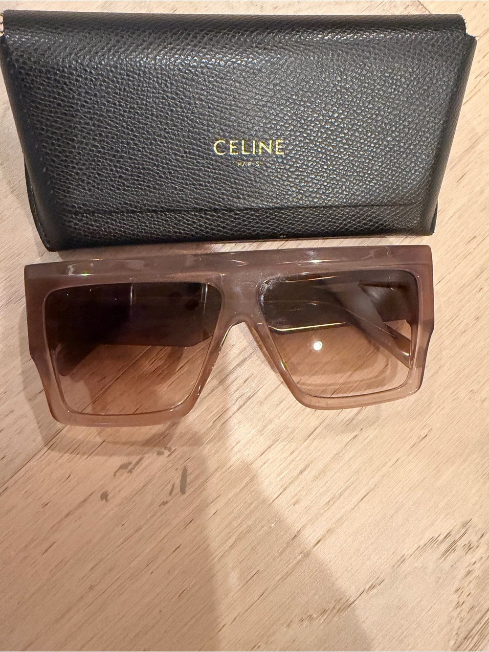 Celine -Authentic Women’s Brown Gradient Shield Sunglasses